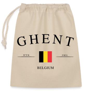 Gent Belgien – Urlaub Souvenir & Geschenk - Verschließbarer Geschenkbeutel aus Baumwolle (25x30cm) - Natur - Vorne