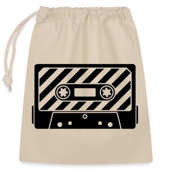 Cassette Retro Mixtape – Music Cult Motif - Closable cotton gift bag (25x30cm) - nature - Front