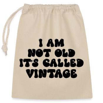 Je ne suis pas vieux, ça s’appelle vintage Drôle Citation - Sac cadeau en coton avec cordon (25 x 30 cm) - nature - Devant