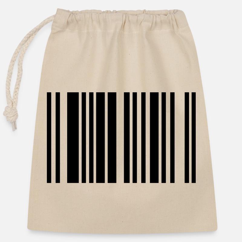 barcode - Verschließbarer Geschenkbeutel aus Baumwolle (25x30cm) - Natur