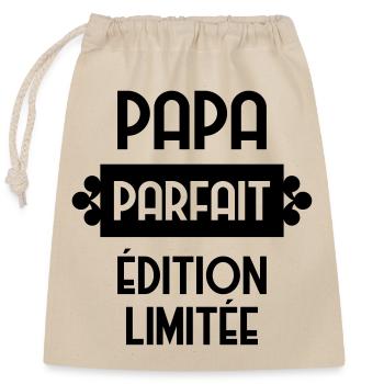 Papa - Fête des Pères - Anniversaire - Bébé - Closable cotton gift bag (25x30cm) - nature - Front