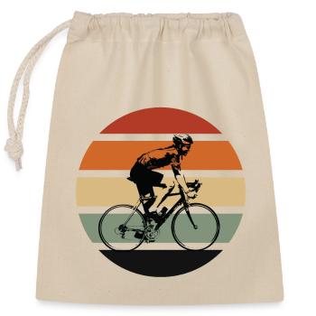 Retro Road Bike - Closable cotton gift bag (25x30cm) - nature - Front