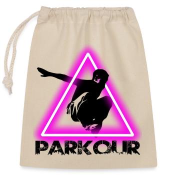 Parkour - Closable cotton gift bag (25x30cm) - nature - Front