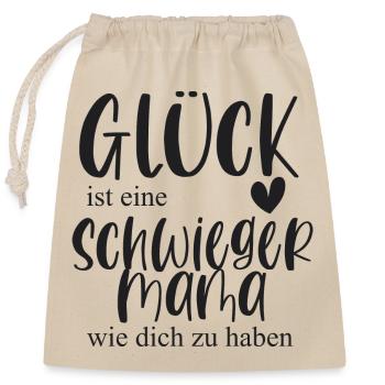 Schwiegermama Schwiegermutter Geschenk Danke - Verschließbarer Geschenkbeutel aus Baumwolle (25x30cm) - Natur - Vorne
