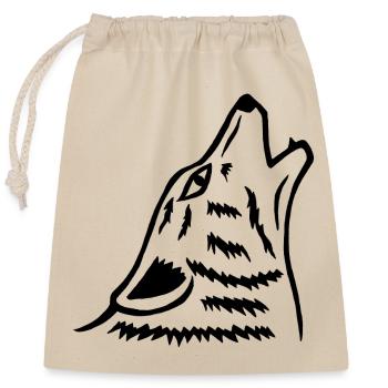 The Howl of the Black Wolf - Closable cotton gift bag (25x30cm) - nature - Front