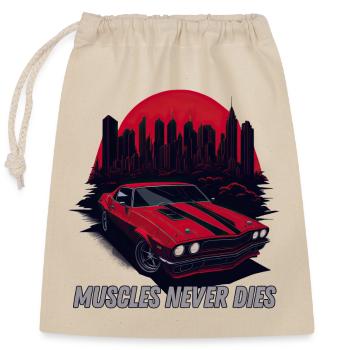 Muscle Car ne meurt jamais - Sac cadeau en coton avec cordon (25 x 30 cm) - nature - Devant