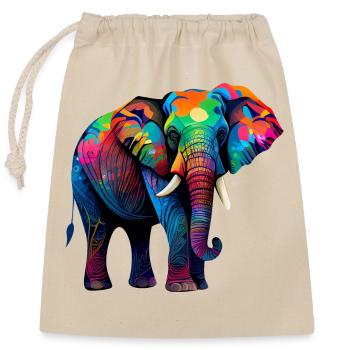 Cool Colorful Elephant Animal Elephant Lovers - Sac cadeau en coton avec cordon (25 x 30 cm) - nature - Devant