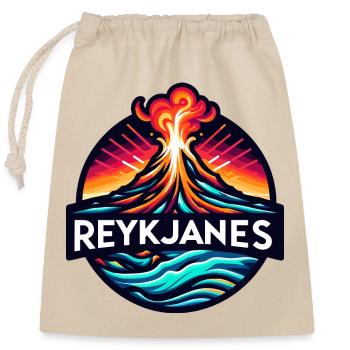 Reykjanes Volcano, Reykjanesskagi, volcano Iceland - Closable cotton gift bag (25x30cm) - nature - Front
