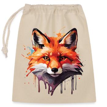 Niedlicher Fuchs - Verschließbarer Geschenkbeutel aus Baumwolle (25x30cm) - Natur - Vorne