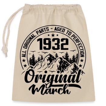 1932 March Original: 92 Years Anniversary Gift - Closable cotton gift bag (25x30cm) - nature - Front