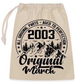 2003 March Original: 21 Years Anniversary Gift - Closable cotton gift bag (25x30cm) - nature - Front