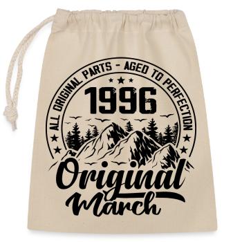 1996 March Original: 28 Years Anniversary Gift - Closable cotton gift bag (25x30cm) - nature - Front