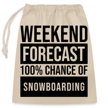 Snowboard - Closable cotton gift bag (25x30cm) - nature - Front