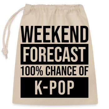 k pop - Sac cadeau en coton avec cordon (25 x 30 cm) - nature - Devant