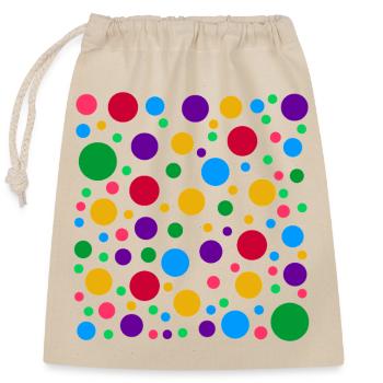 Colourful Polka Dot Pattern – Bright Spotty Dotted - Closable cotton gift bag (25x30cm) - nature - Front