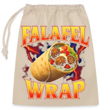 Falafel Wrap Nourriture préférée Drôle Oblique Fal des années 90 - Sac cadeau en coton avec cordon (25 x 30 cm) - nature - Devant