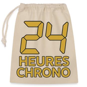 Design T-Shirt Série 24 heures chrono + mugs,sacs  - Sac cadeau en coton avec cordon (25 x 30 cm) - nature - Devant
