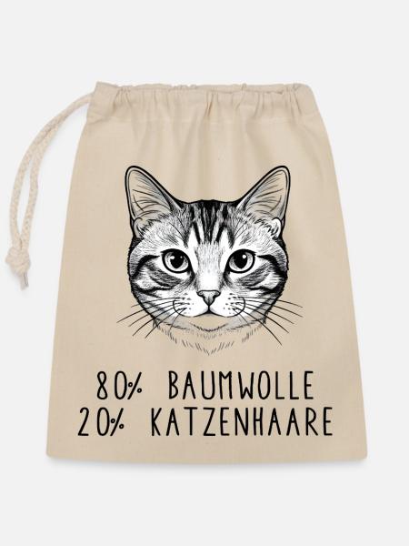 Witziges Katzenhaar Baumwolle Spruch Design - Verschließbarer Geschenkbeutel aus Baumwolle (25x30cm) - Natur