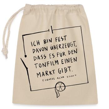 Thomas Edison Circuit - Sac cadeau en coton avec cordon (25 x 30 cm) - nature - Devant