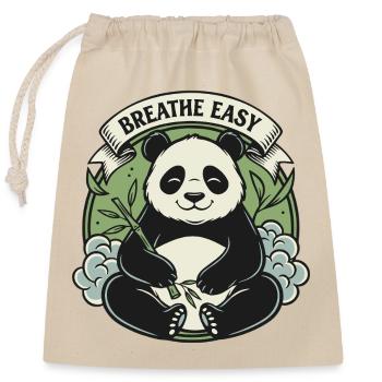 Panda Easy Zen - Verschließbarer Geschenkbeutel aus Baumwolle (25x30cm) - Natur - Vorne