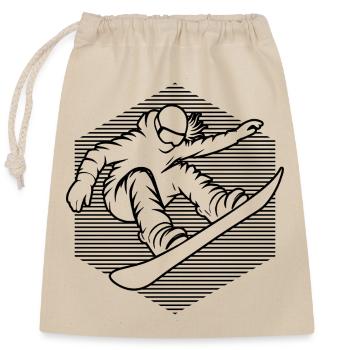 Einfach Snowboard zeitloses Design für Frauen - Verschließbarer Geschenkbeutel aus Baumwolle (25x30cm) - Natur - Vorne