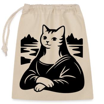 Cat Lisa Portrait - Closable cotton gift bag (25x30cm) - nature - Front
