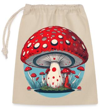 Champignon rouge - Champignon Porte-Sang - Champignon Porte-Chance - Sac cadeau en coton avec cordon (25 x 30 cm) - nature - Devant