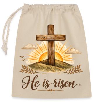 Il est ressuscité - Sac cadeau en coton avec cordon (25 x 30 cm) - nature - Devant