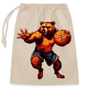 Joueur de basket-ball des Bears - Sac cadeau en coton avec cordon (25 x 30 cm) - nature - Devant