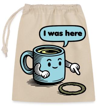 Lusitger Kaffee Spruch - Verschließbarer Geschenkbeutel aus Baumwolle (25x30cm) - Natur - Vorne