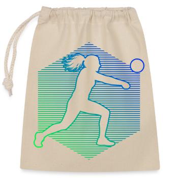 Die Ballsportlerinnen und Fistball passen zusammen - Verschließbarer Geschenkbeutel aus Baumwolle (25x30cm) - Natur - Vorne
