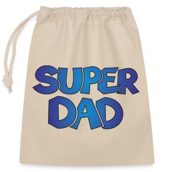 Super Dad Papa Vater Geschenk Geburtstag - Verschließbarer Geschenkbeutel aus Baumwolle (25x30cm) - Natur - Vorne