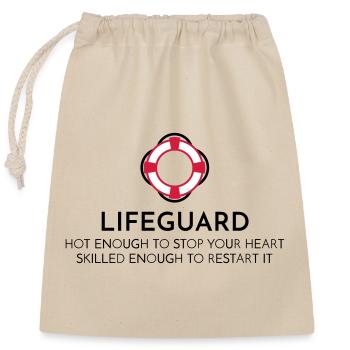 lifeguard - Closable cotton gift bag (25x30cm) - nature - Front