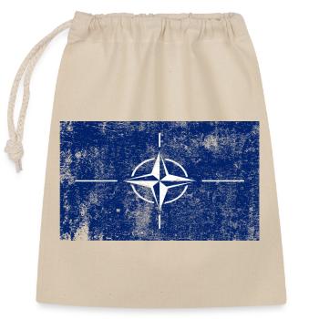 Drapeau de l’OTAN Drapeau Grunge Rétro Vintage - Sac cadeau en coton avec cordon (25 x 30 cm) - nature - Devant