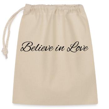 Believe in Love - Closable cotton gift bag (25x30cm) - nature - Front