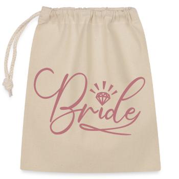 Bride Matching Engagement Bridal Shower Wedding - Closable cotton gift bag (25x30cm) - nature - Front