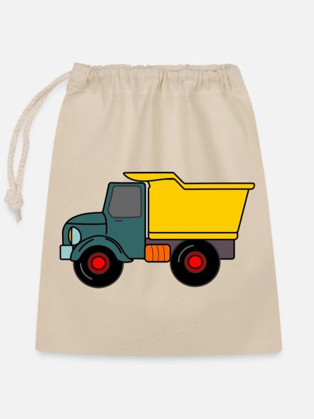 Keepauto LKW Sand - Verschließbarer Geschenkbeutel aus Baumwolle (25x30cm) - Natur