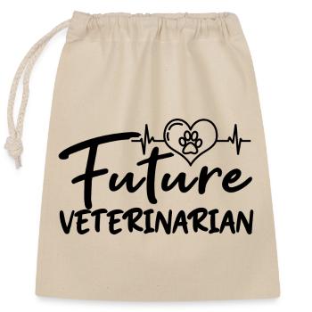 Zukünftiger Veterinär - Verschließbarer Geschenkbeutel aus Baumwolle (25x30cm) - Natur - Vorne