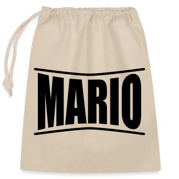 T-Shirt Mario T-Shirt Geschenkidee - Verschließbarer Geschenkbeutel aus Baumwolle (25x30cm) - Natur - Vorne