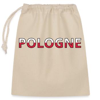 Flag of Poland - Closable cotton gift bag (25x30cm) - nature - Front