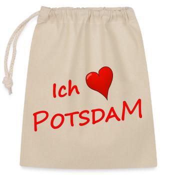 ICH LIEBE POTSDAM - Verschließbarer Geschenkbeutel aus Baumwolle (25x30cm) - Natur - Vorne