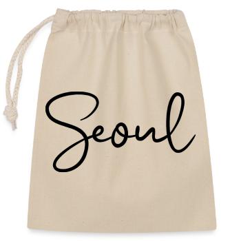 Seoul, South Korea - Closable cotton gift bag (25x30cm) - nature - Front