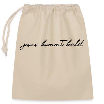 Jesus is coming soon - Closable cotton gift bag (25x30cm) - nature - Front
