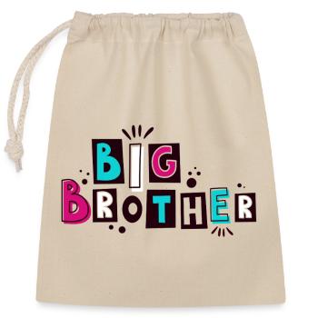 Big Brother - Tenue assortie pour les frères et sœurs - Sac cadeau en coton avec cordon (25 x 30 cm) - nature - Devant