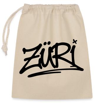 SIGNATURE ZÜRI (Noir) - Sac cadeau en coton avec cordon (25 x 30 cm) - nature - Devant