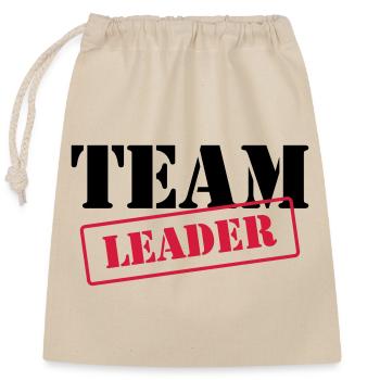 [ Team Leader ] - Verschließbarer Geschenkbeutel aus Baumwolle (25x30cm) - Natur - Vorne