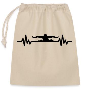 Heartbeat Swimmer - Diver Water Sports Athlete - Closable cotton gift bag (25x30cm) - nature - Front