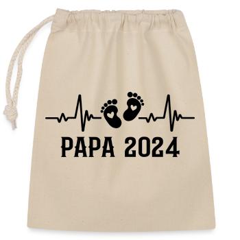 Papa 2024 Frequenz Herschlag Der Papa zum Vatertag - Sac cadeau en coton avec cordon (25 x 30 cm) - nature - Devant