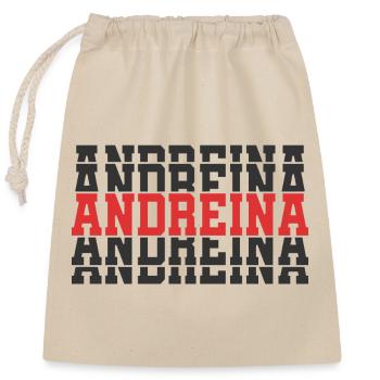 Andreina t-shirt t-shirt gift stacked text - Closable cotton gift bag (25x30cm) - nature - Front