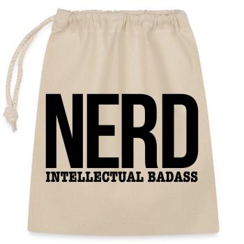 nerd - Closable cotton gift bag (25x30cm) - nature - Front